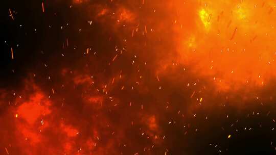 4K-火灾-大火三维动画循环视频