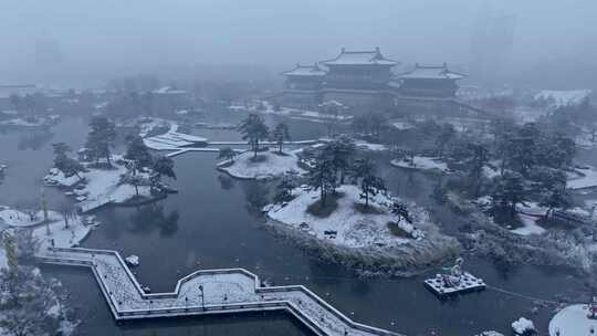 隋唐洛阳城九洲池雪景合集