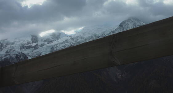 雪山美景的特写镜头