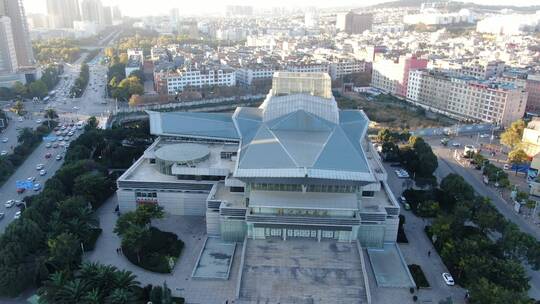 航拍云南曲靖城市宣传片地标建筑