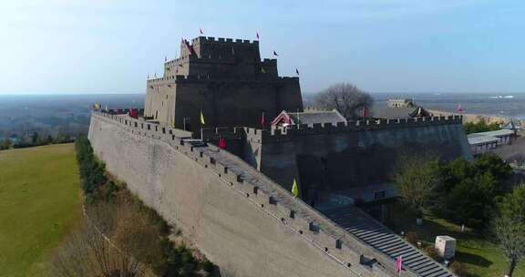 航拍长城景观古迹素材