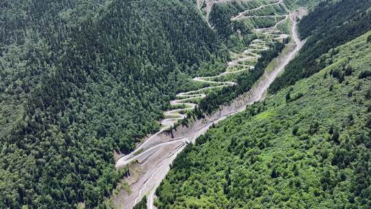 航拍四川独库公路宝康线高山森林风光