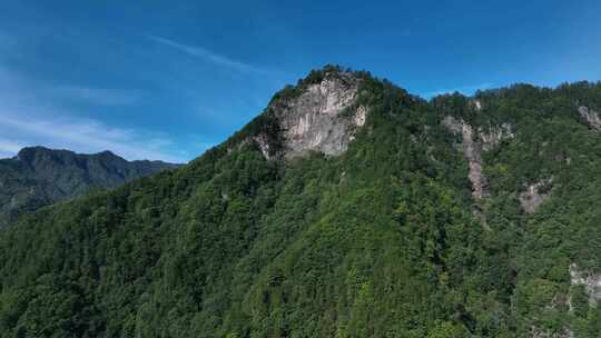 秦岭-航拍-山村-民居-大山-新场镇-河流