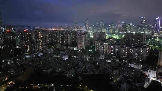 夜景下城中村白石洲