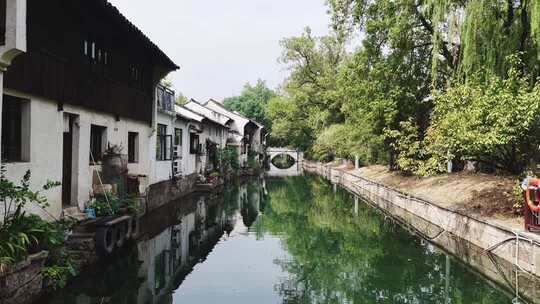 绍兴江南水乡古镇风貌航拍