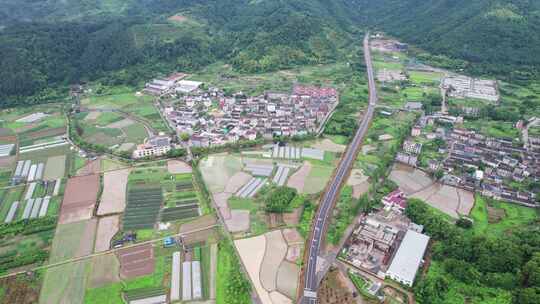 雨后乡村风景航拍