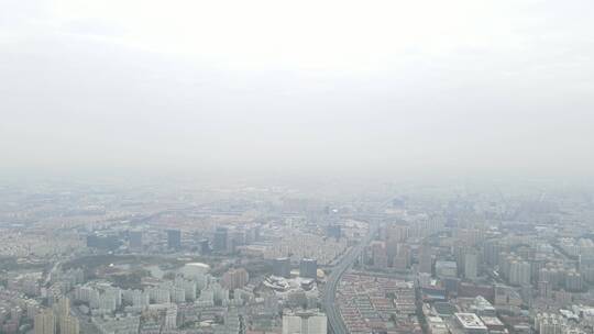 上海郊区雾霾天航拍4K航拍