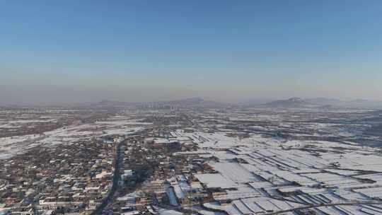 航拍冬天雪景