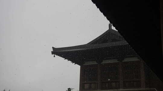 雨天惊蛰屋檐下雨雨水谷雨挂建筑禅意古风