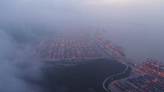 港口集装箱码头拍摄实景视频