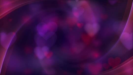 紫色心形浪漫梦幻粒子光斑背景视频素材模板下载