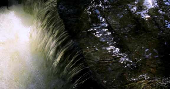 山林森林阳光溪水 流水宁静氛围特写