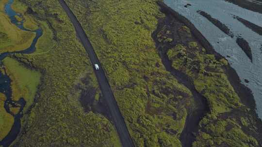 冰岛，景观，道路，溪流