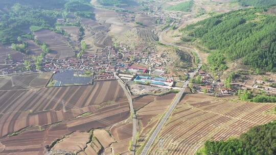 东北山区黑土地耕地航拍