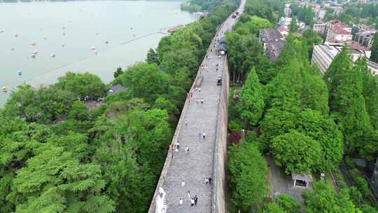 江苏省南京市玄武湖白天湖泊航拍2