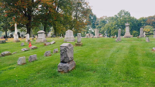 秋天的美国公墓