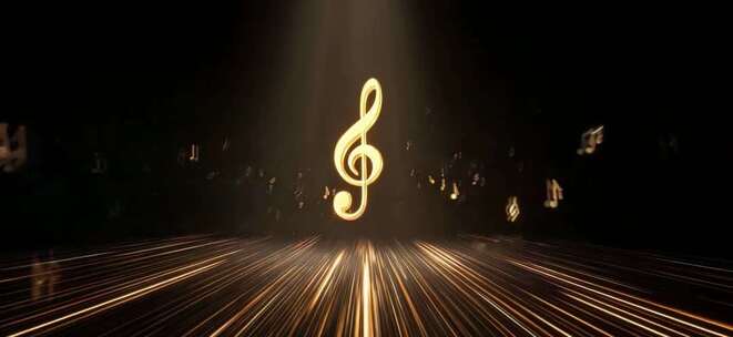 金色音符粒子特效素材