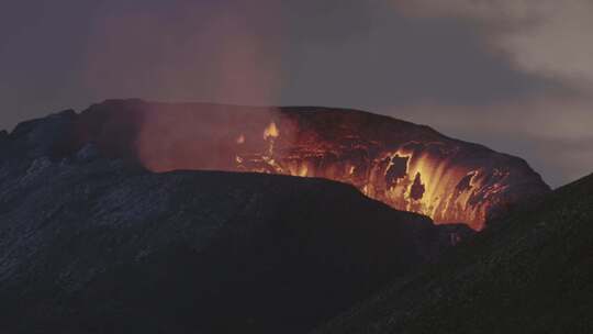 火山，熔岩流，火山，喷发