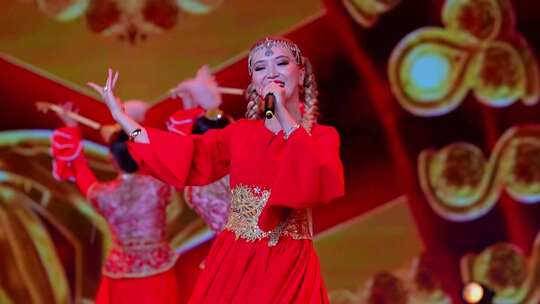 哈萨克斯坦民族舞蹈表演视频素材模板下载
