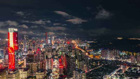 深圳城市夜景航拍延时4k