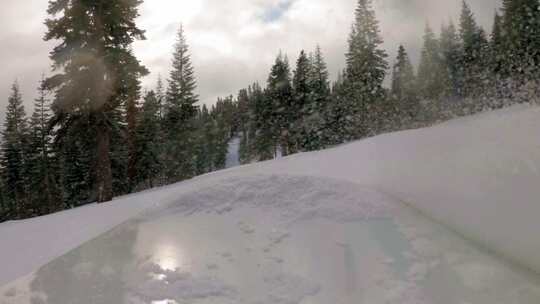 单板滑雪，雪，山， Pov