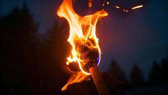 燃烧的火炬特写