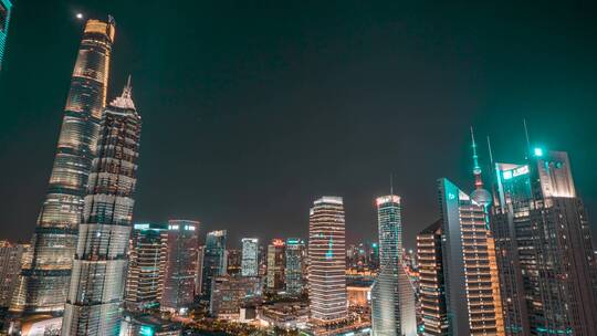 上海_上海CBD_陆家嘴内透夜景_夜景延时4K