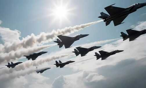 空军战斗机编队飞行
