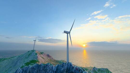 4K 海上岛屿海岸风力发电