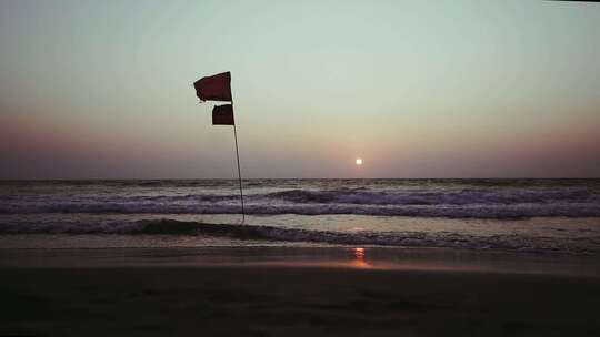 海边旗帜静物摄影