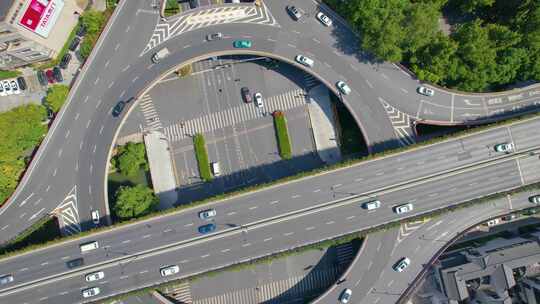 城市马路杭州定安路车辆车流风景视频素材