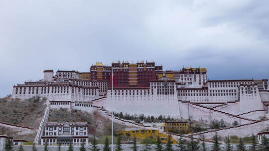 8K60p西藏拉萨布达拉宫日间大范围移动延时
