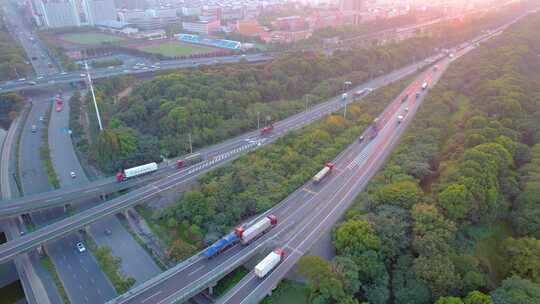 杭州钱塘新区下沙立交桥城市风景视频素材