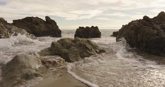 马里布，海滩，海，海浪