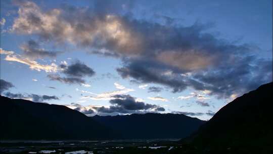 西藏林芝地区日落4K延时摄影