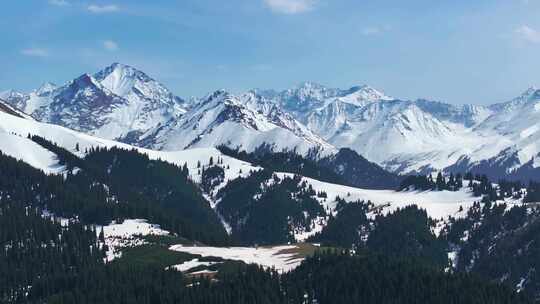 雪山丛林航拍