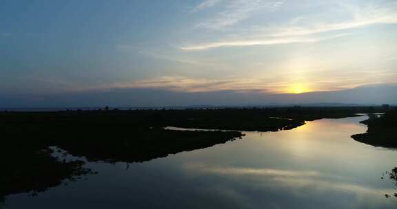 海上森林红树林湿地生态航拍