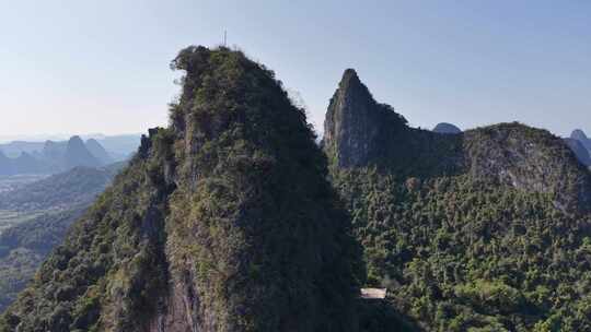 阳朔奇山山洞岩石航拍