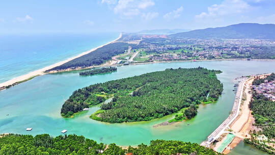 海南陵水河入海口 椰子岛