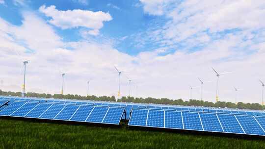 新能源 太阳能发电站 光伏发电视频素材模板下载