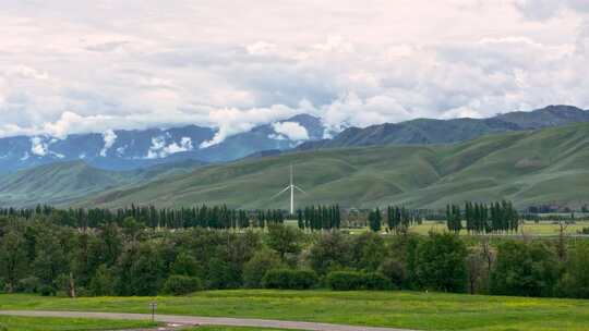 2023新疆伊犁 那拉提草原 航拍延时视频素材模板下载