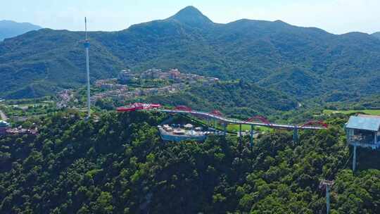 深圳东部华侨城大峡谷云海高地航拍前进