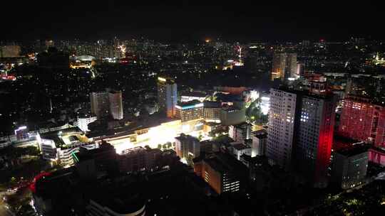 广西玉林夜景玉林城市建设航拍