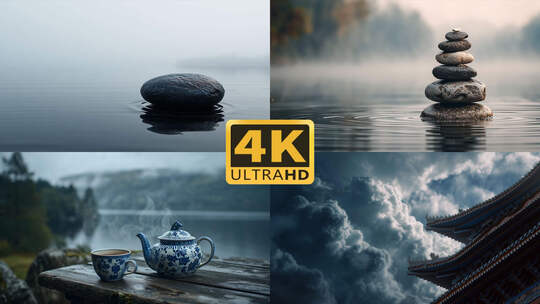 4K唯美哲学禅意东方茶道空境2