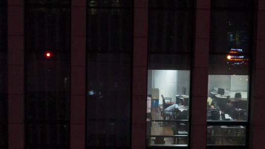 无锡金融街夜景市民中心全景4K航拍
