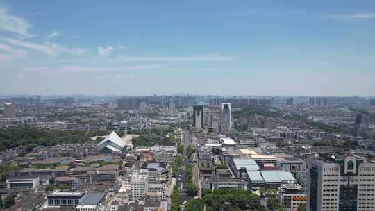 浙江绍兴城市建设城市风光航拍视频素材模板下载