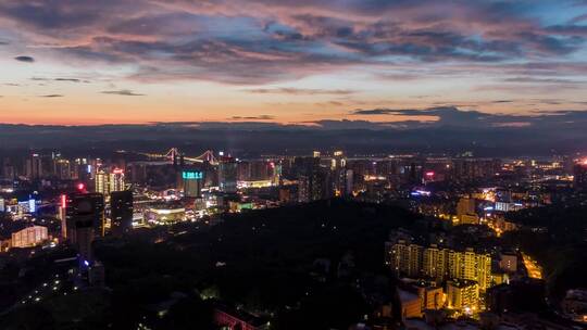 湖北宜昌航拍延时 夜景延时 延时