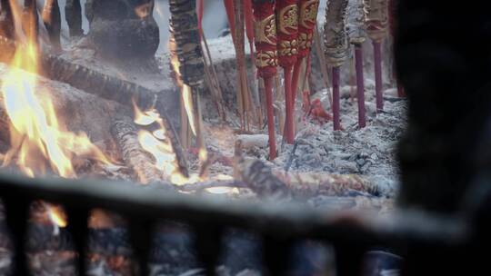 寺庙寺院祭祀活动烧香拜佛视频