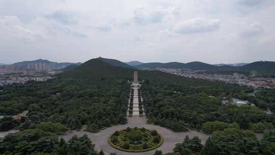 江苏徐州淮海战役纪念馆纪念碑航拍视频素材模板下载