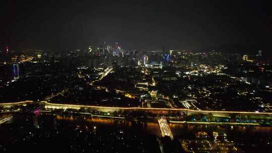 南京城市夜景灯光中华门老门东秦淮河